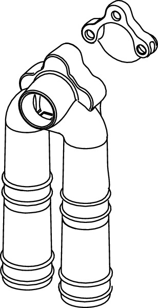 Element izolare fonica TECEflex pentru cot dublu cu talpa 1/2" [2]