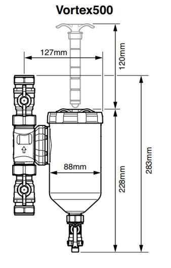 Filtru antimagnetita pentru centrale termice, Sentinel model Vortex 500 1' sau 28mm [6]