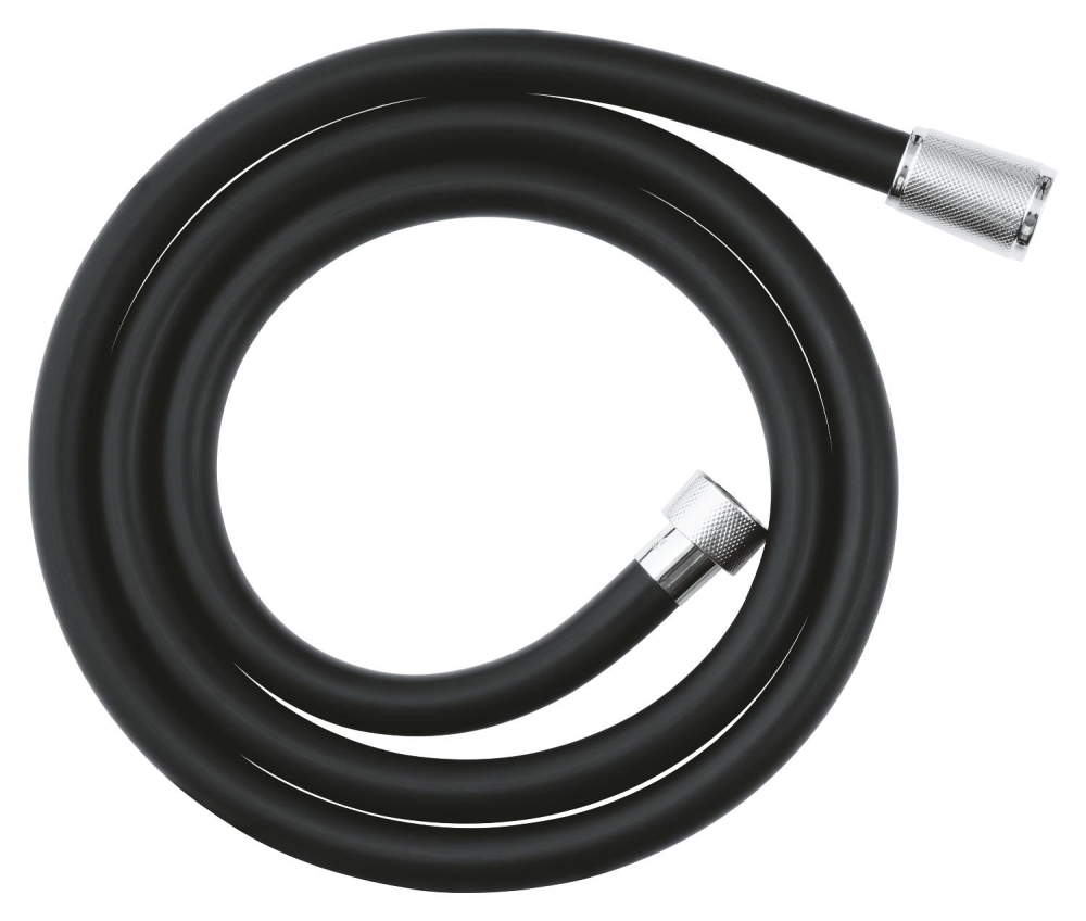 Furtun de dus Grohe silverflex, cauciuc, 1500 mm, universal, 1.5 m, 5 bari, anti-indoire, anti-zgarieturi, crom [2]