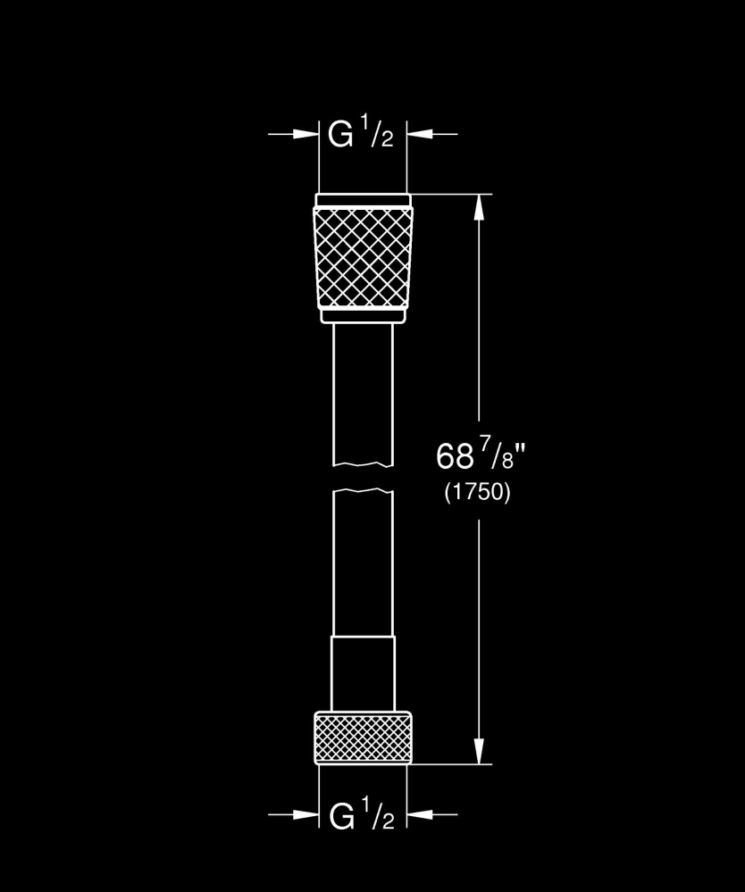 Furtun de dus Grohe 1750 mm, universal, 5 bari, anti indoire, anti rasucire, crom [3]