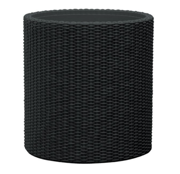 Ghiveci cilindric, negru, imitatie de ratan, 18 litri, Keter M [3]