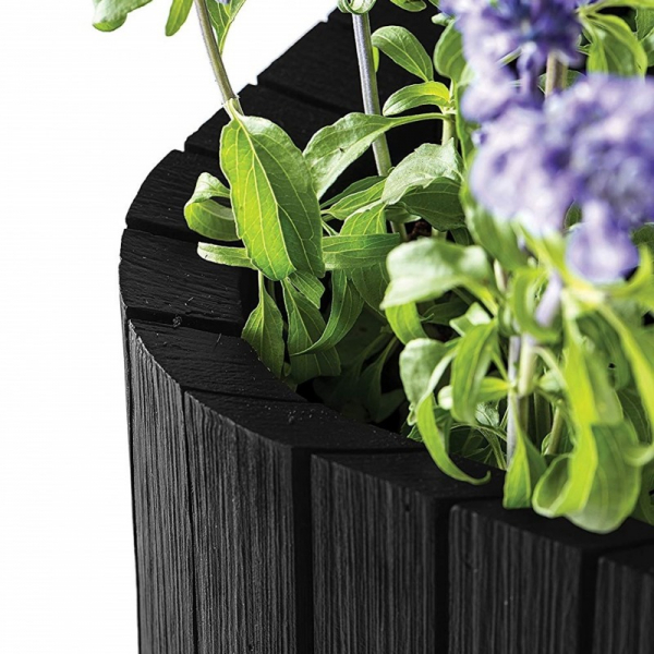 Ghiveci patrat, antracit, imitatie de lemn, Keter Cube M [3]