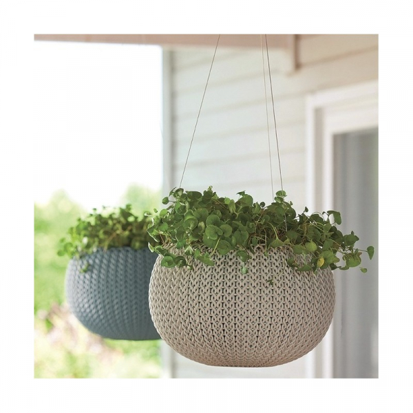 Ghiveci rotund suspendabil, bej, 3.2 litri, Keter Cozies S [4]