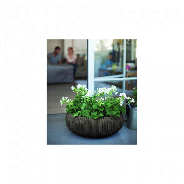 Ghiveci rotund, maro, 22 litri, Keter Cozies L [5]