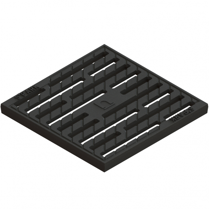 Gratar din fonta model EASY, in fante, pentru camin patrat model BASE, B125 300x300 - Vodaland gama Drain [1]