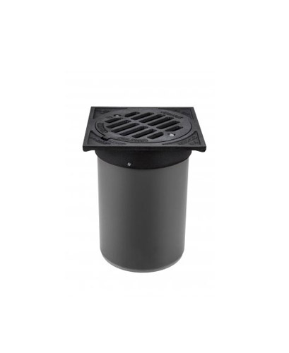Gratar din fonta model PIPE BASE, cu tub telescop pentru tub gofrat D.315 H.0.5 m D400 - Vodaland gama Drain [1]
