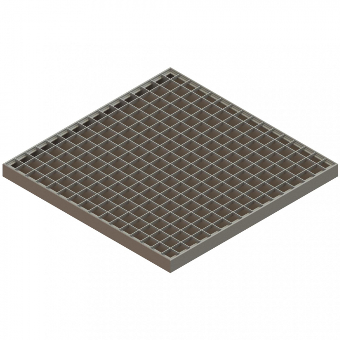 Gratar otel zincat model BASE, grila pentru camin patrat A15 550x550 - Vodaland gama Drain [1]