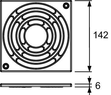 Grila sifon TECEdrainpointS din inox, prindere cu suruburi, grosime 6 mm, 150x150 mm [2]