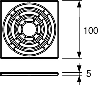 Grila sifon TECEdrainpointS din inox, grosime 5mm, 100x100 mm [2]
