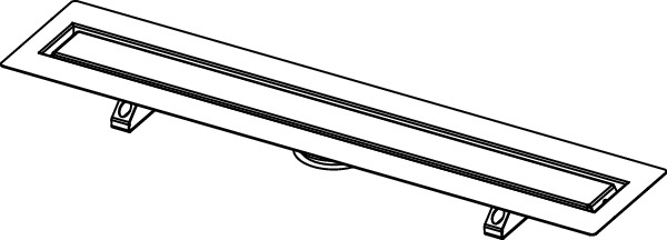 Rigola (Canal + Grila) TECEDrainline din inox pentru acoperire cu piatra naturala 1235 mm [2]