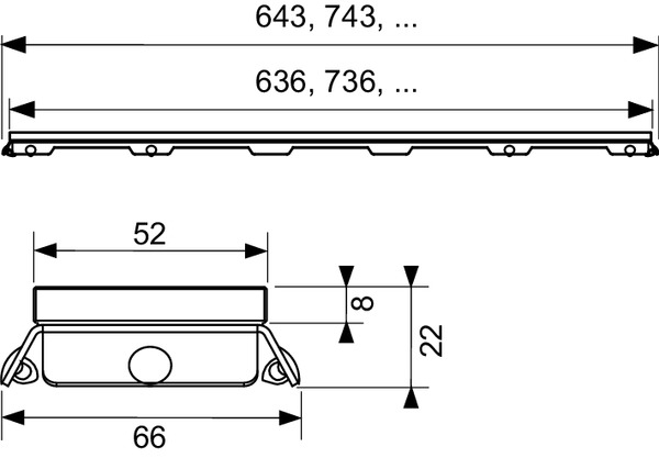 Grila TECEDrainline din sticla neagra 1200 mm [2]