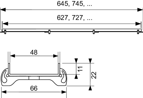 Grila TECEDrainline din inox Plate pentru acoperire cu placi ceramice 700 mm [2]