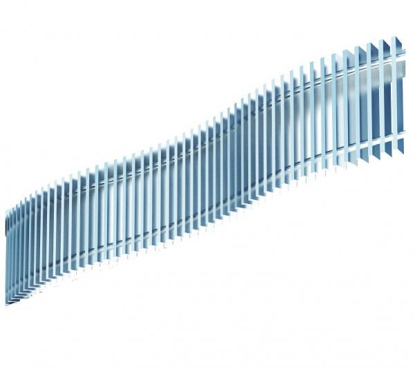 Grila flexibila din aluminiu, 250x2100 mm, fara plinta, pentru convectorul Aquilo, PURMO [2]