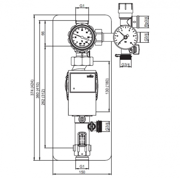 Grup de pompare sistem solar, DN 25, Regusol PH-130 [3]