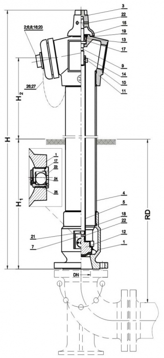 Hidrant SUPRATERAN de incendiu DN65/80, cotul inclus [2]