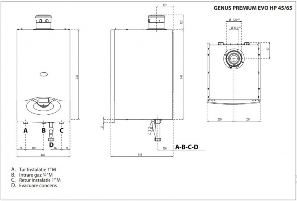 Centrala Termica in condensare Ariston Genus Premium EVO HP 45 - 45 KW [3]