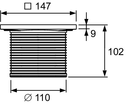 Inaltator TECEdrainpointS cu rama din plastic fara grila, 150 mm [2]
