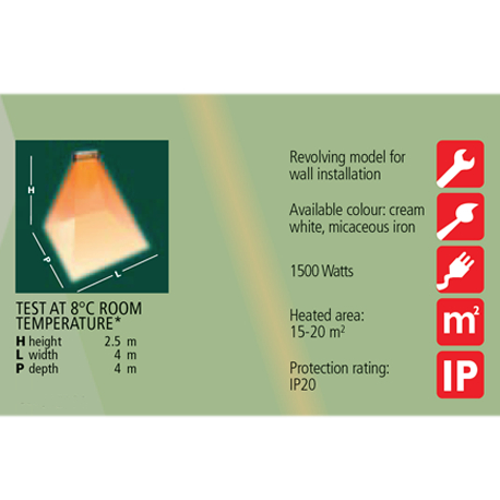 Incalzitor cu lampa infrarosu, 1500W, IP X5, Varma V301/20X5 [3]