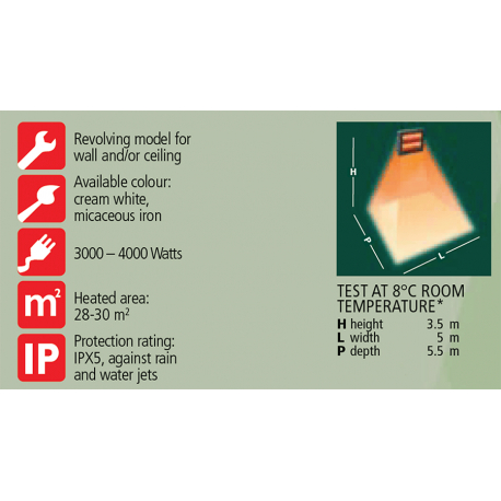 Incalzitor cu lampa infrarosu, 3000W, IP X5, Varma V400/2-30X5 [4]