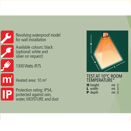 Incalzitor cu lampa infrarosu, 1300W, IP 54, Varma ECOWRN/7 [3]