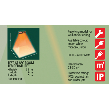 Incalzitor cu lampa infrarosu, 4000W, IP X5, Varma V400/2-40X5 [5]
