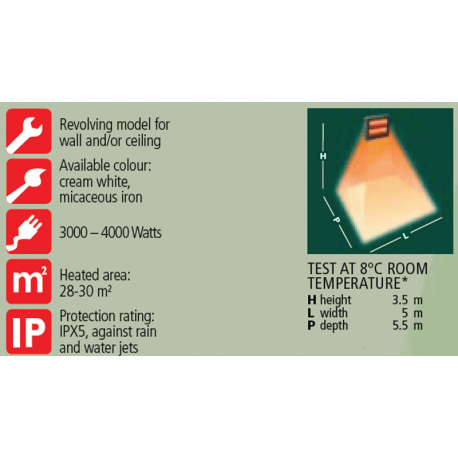 Incalzitor cu lampa infrarosu, 4000W, IP X5, Varma V400/2V-40X5 [3]