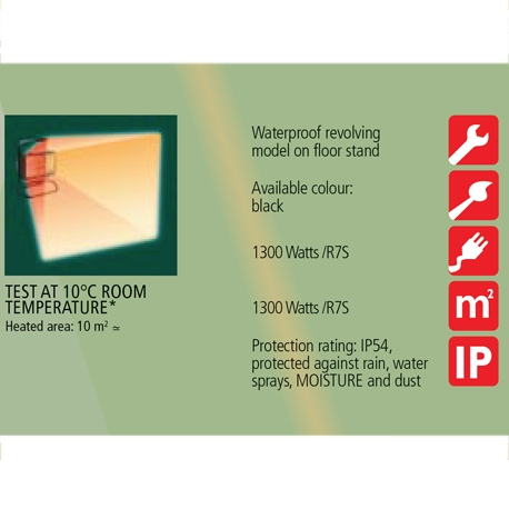 Incalzitor cu lampa infrarosu Varma 1300W IP 54 - ECOWRG/7 [2]