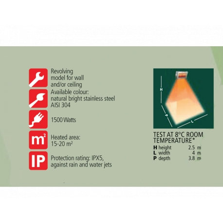 Incalzitor cu lampa infrarosu Varma 1500W IP 20 - V301 [3]