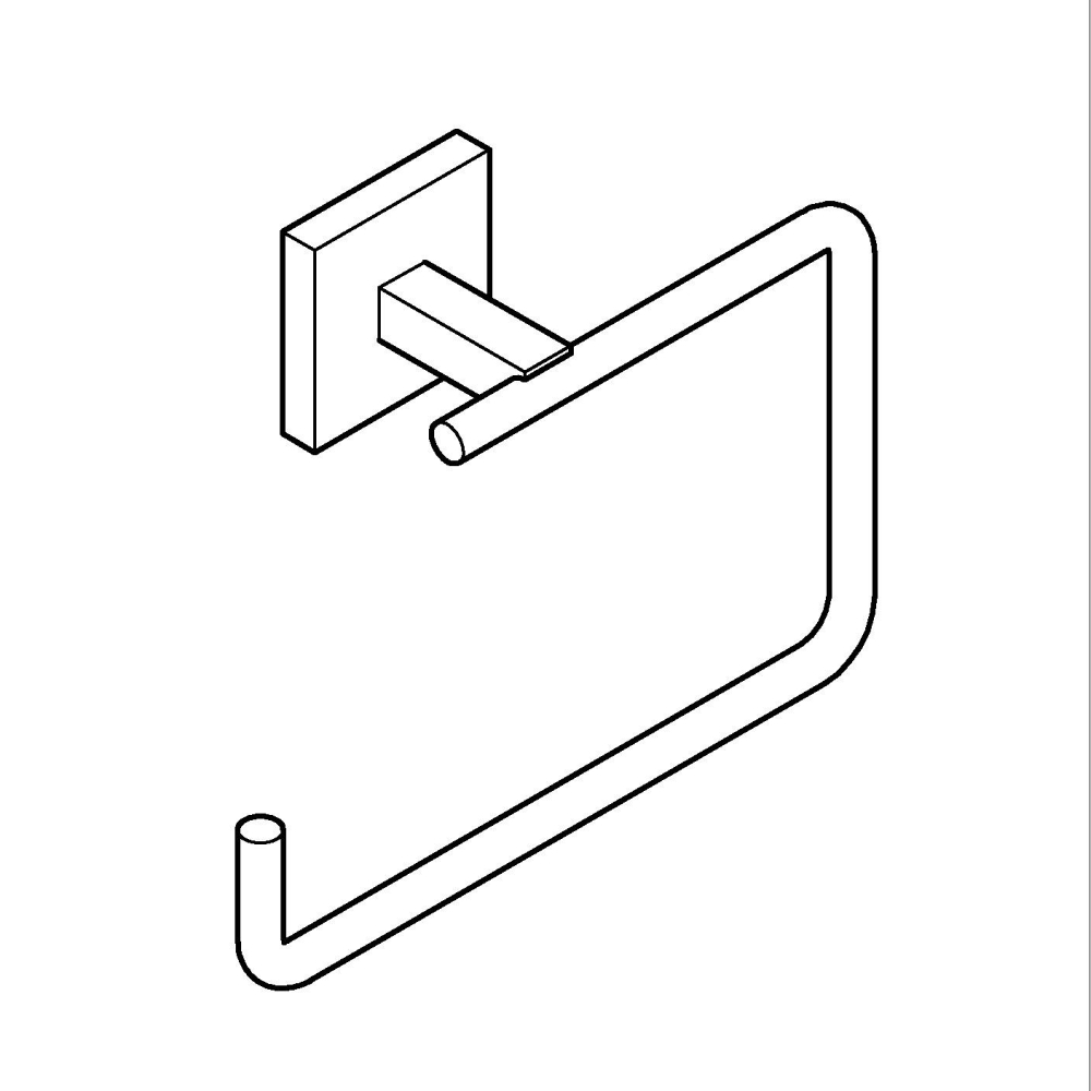 Inel prosop Grohe Start Cube 190 mm, montare pe perete, crom mat [5]