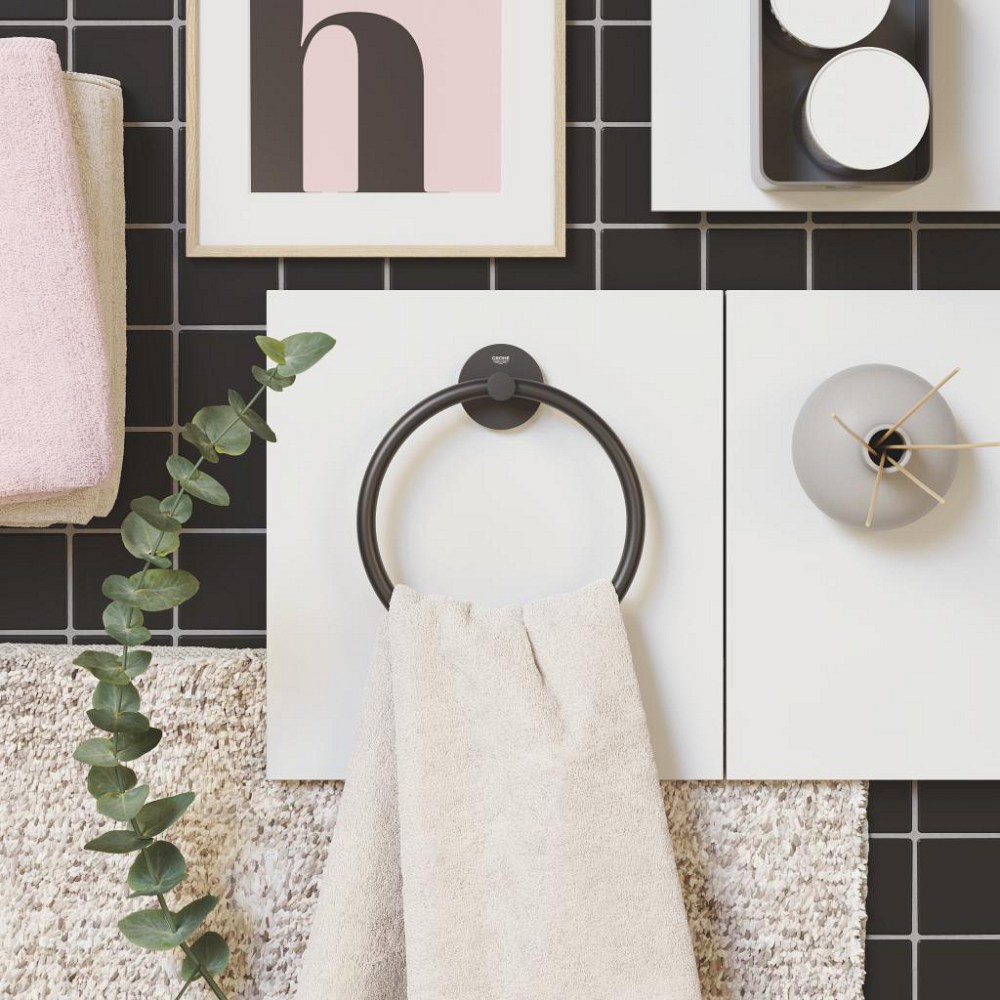 Inel prosop Grohe Start montare pe perete, fixare ascunsa, negru [5]