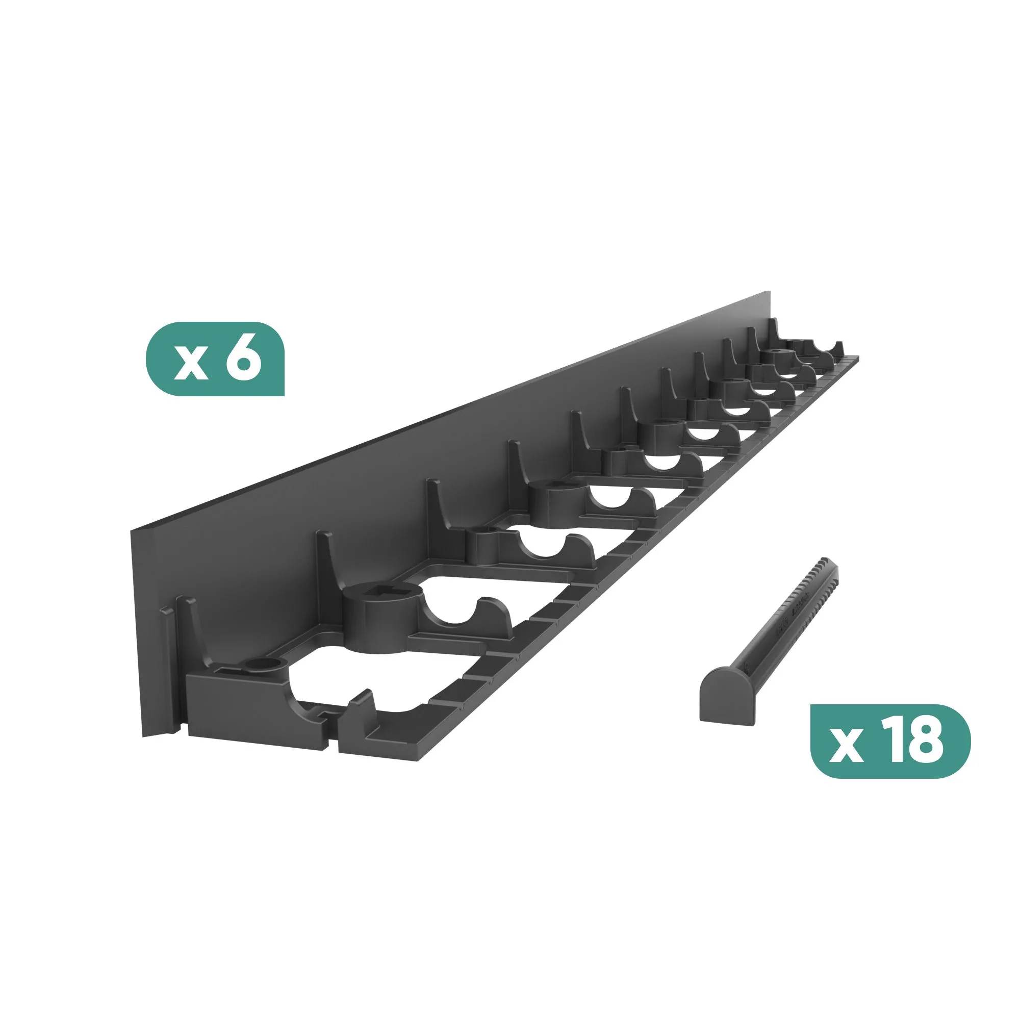 Kit bordura din polipropilena pentru pavaj L=1m, 6buc, 18 ancore incluse, H58, negru, Vodaland gama Terra [3]