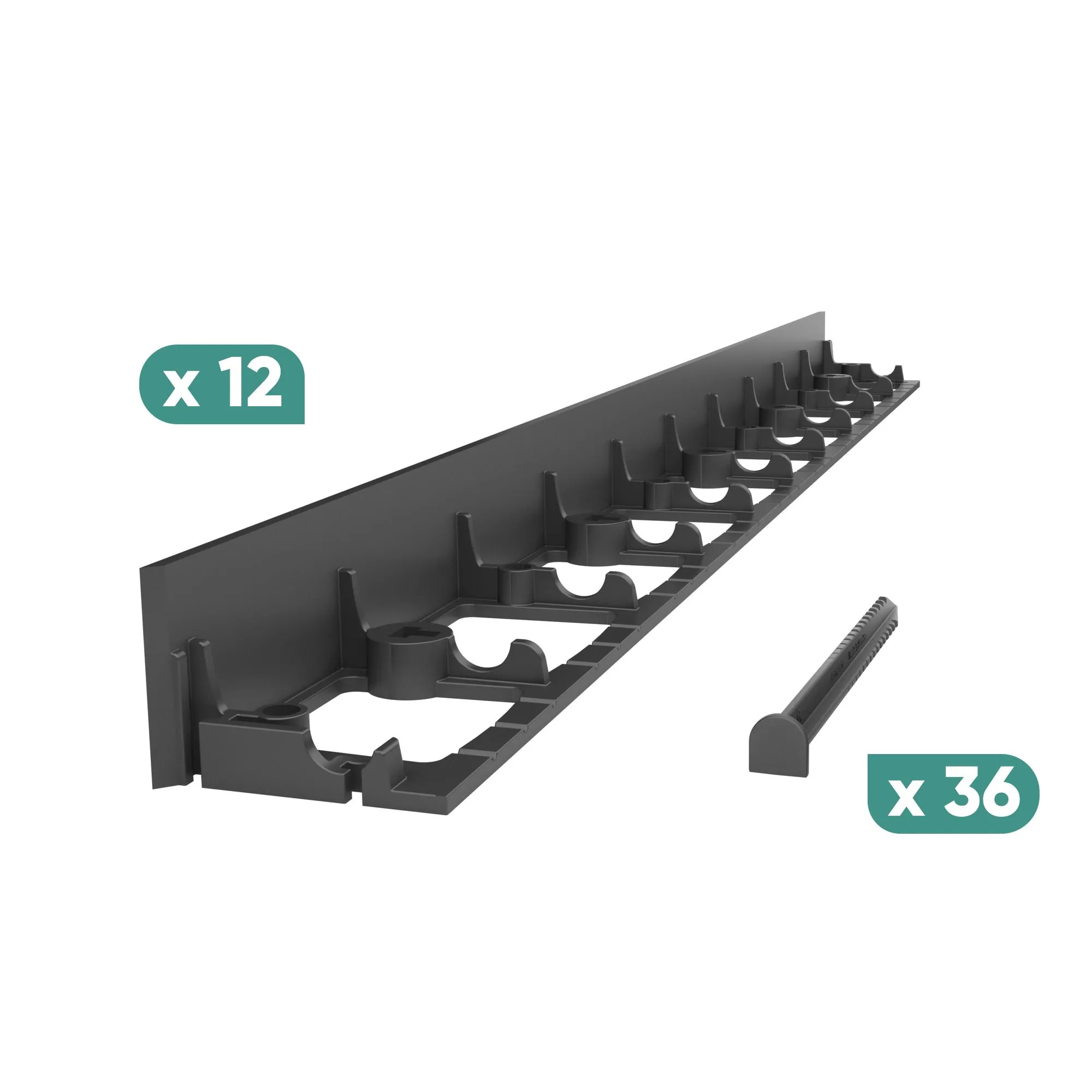 Kit bordura din polipropilena pentru pavaj L=1m, 12buc, 36 ancore incluse, H78, negru, Vodaland gama Terra [2]