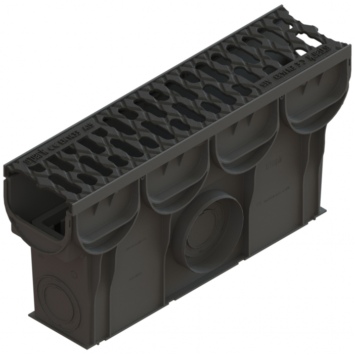 Kit camin din polipropilena model Easy 2/3, Inspectie cu gratar din fonta A15 509x250x133 - Vodaland gama Drain [1]