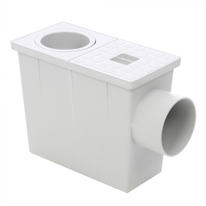 Kit camin din polipropilena scurgere burlan orizontal gri D.Burlan 80/100/ D.out 100 A15 - Vodaland gama Drain [1]