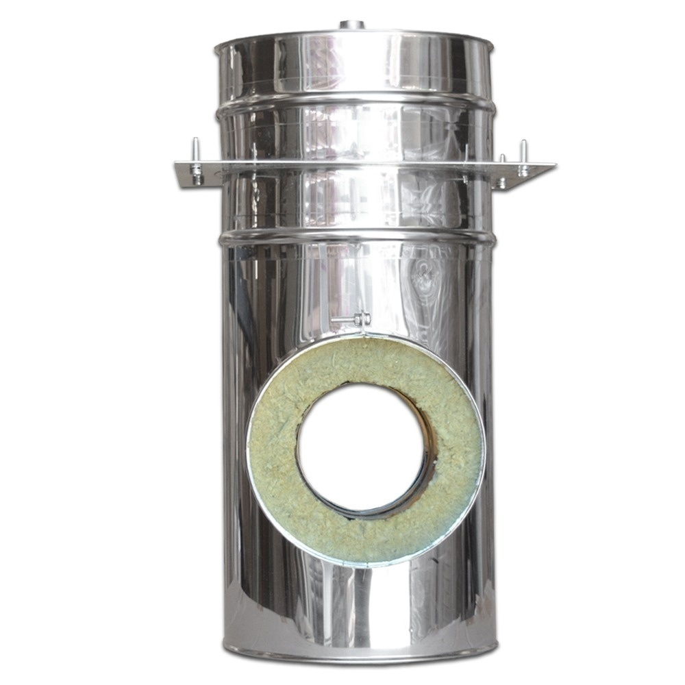 Kit exterior cos fum dublu perete izolat cu vata minerala bazaltica 40 mm, H, Ø180 mm [6]