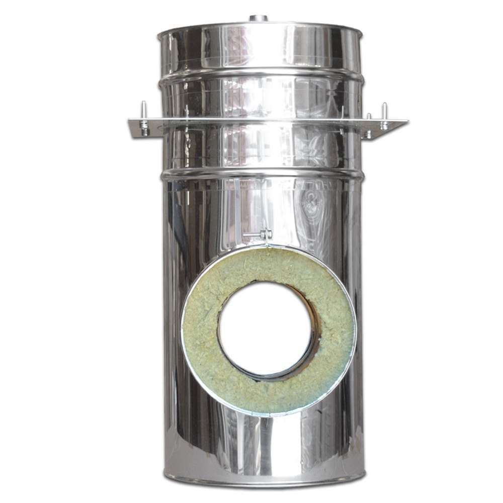 Kit exterior cos fum dublu perete izolat cu vata minerala bazaltica 40 mm, Ø100 mm, model P1 [3]