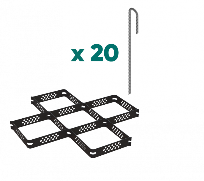 Kit geocelule Htot.50mm 2.5m x 6m 15.3m.p cu 20 ancore otel zincat incluse - Vodaland gama Terra [1]