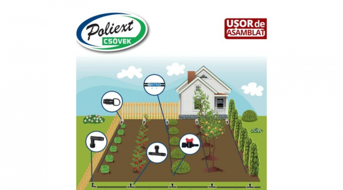 Kit irigare prin picurare pentru gradina pana la 75 m2, Poliext [4]