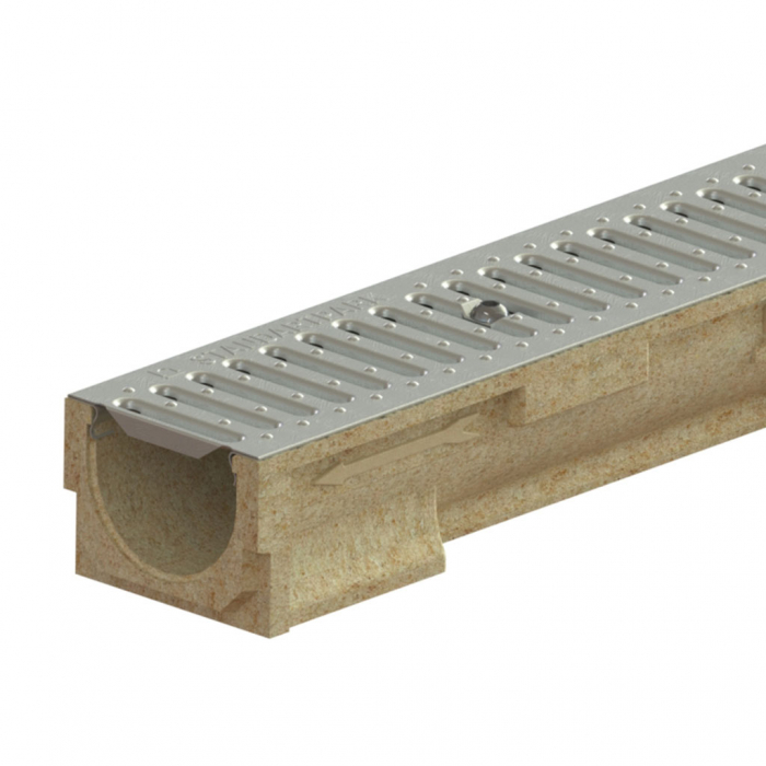 Kit rigola PB BASIC LN100 Hext.102 gratar otel zincat A15 1000x138x102 - Vodaland gama Drain [1]
