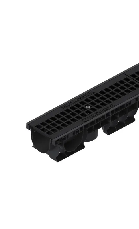 Kit rigola din polipropilena model BASE, LN100 Hext.120 gratar din fonta grila B125 1000x156x120 - Vodaland gama Drain [1]