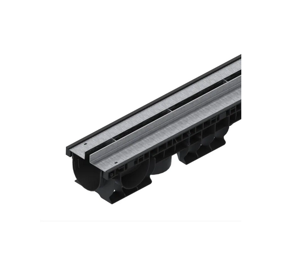 Kit rigola din polipropilena model BASE, LN100 Htot.145 gratar otel zincat tip Fanta T H25mm A15-C250 1000x156x145 - Vodaland gama Drain [3]