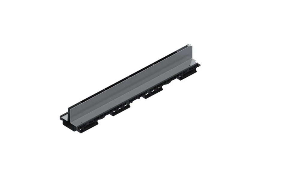 Kit rigola din polipropilena model BASE, LN100 Htot.160 gratar otel zincat tip Fanta T H100mm A15-C250 1000x156x160 - Vodaland gama Drain [1]