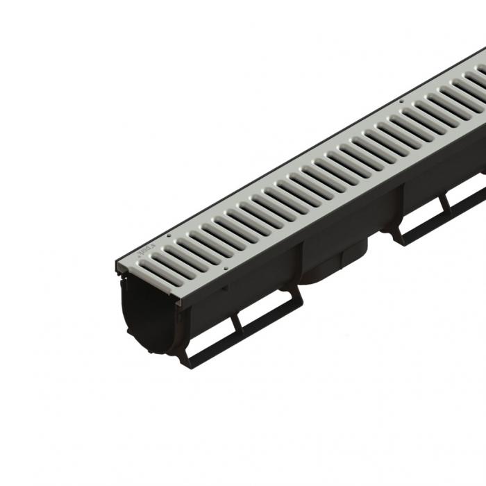 Kit rigola din polipropilena model Easy 1, LN70 Hext.90 gratar otel zincat A15 1000x90x90 - Vodaland gama Drain [1]