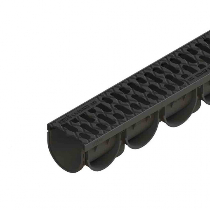 Kit rigola din polipropilena model Easy 3, LN100 Hext.100 gratar din fonta A15 1000x125x100 - Vodaland gama Drain [1]