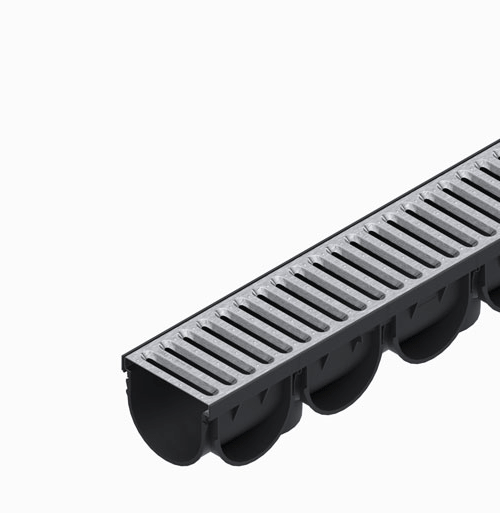 Kit rigola din polipropilena model Easy 3, LN100 Hext.100 gratar otel zincat A15 1000x125x100 - Vodaland gama Drain [1]