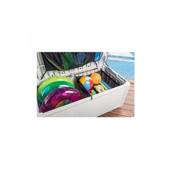 Lada pentru depozitare alba pentru piscina, ratan, 500 L, Keter [5]