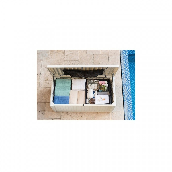 Lada pentru depozitare alba pentru piscina, ratan, 500 L, Keter [3]
