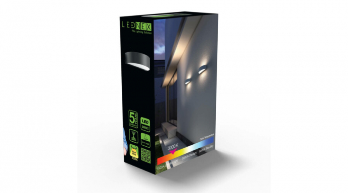 Lampa de perete Led, semirotunda, 2 x 5W, 510 LM, IP54, Lednex [2]