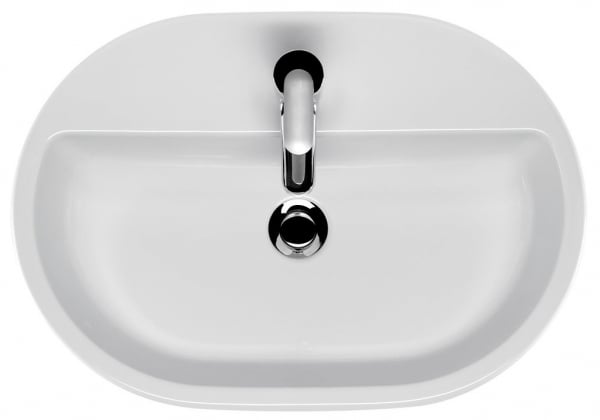 Lavoar oval pentru blat, A=42 x H=10.5 x L=59.5 cm., Cersanit Caspia 60 [2]