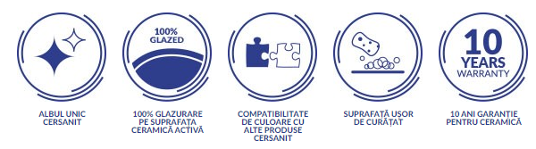 Lavoar pentru blat, A=41 x H=17.5 x  L=53.5 cm., Cersanit Calla 54 [5]